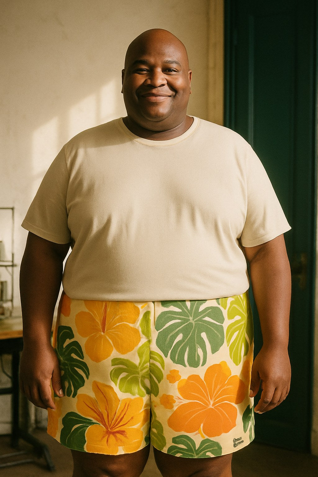 Bermuda Coton porté en grande taille, Verso Paris · mannequin grande taille