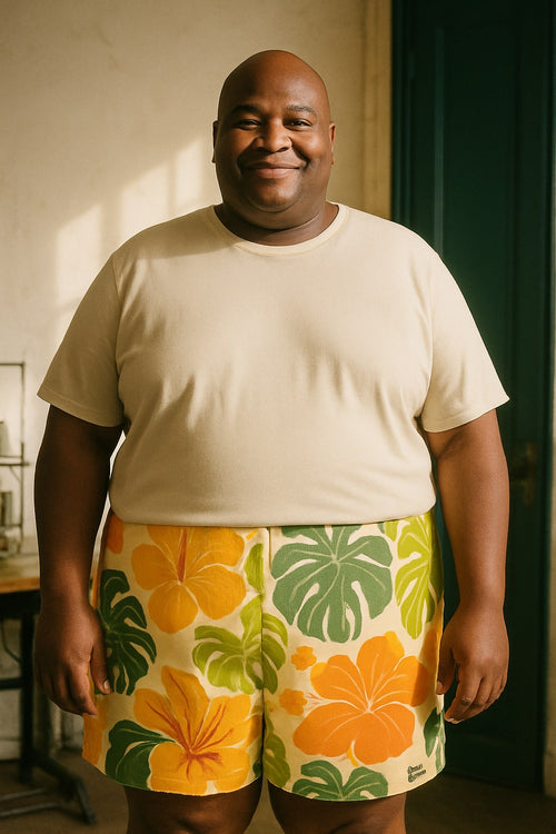 Bermuda Coton porté en grande taille, Verso Paris · mannequin grande taille