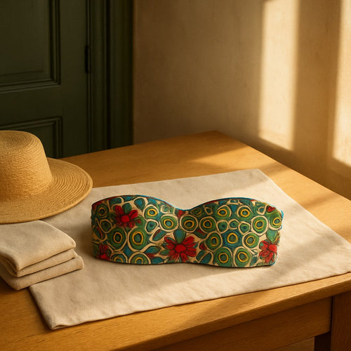 Bikini Bandeau photographié dans l'atelier Verso Paris · atelier Verso · d'après produit · porté femme
