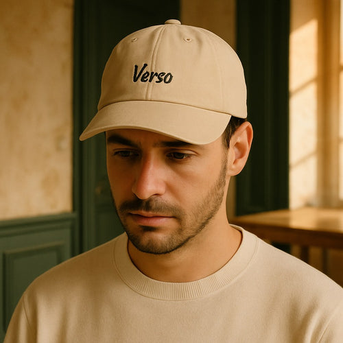 Casquette Baseball photographié dans l'atelier Verso Paris · atelier Verso · d'après produit · porté homme