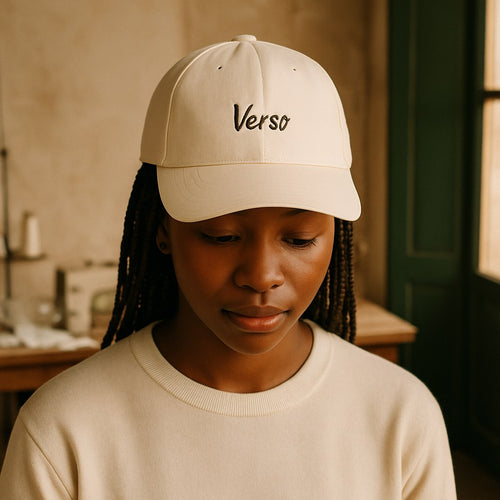 Casquette Camionneur Adidas Dad Hat photographié dans l'atelier Verso Paris · atelier Verso · d'après produit · porté femme
