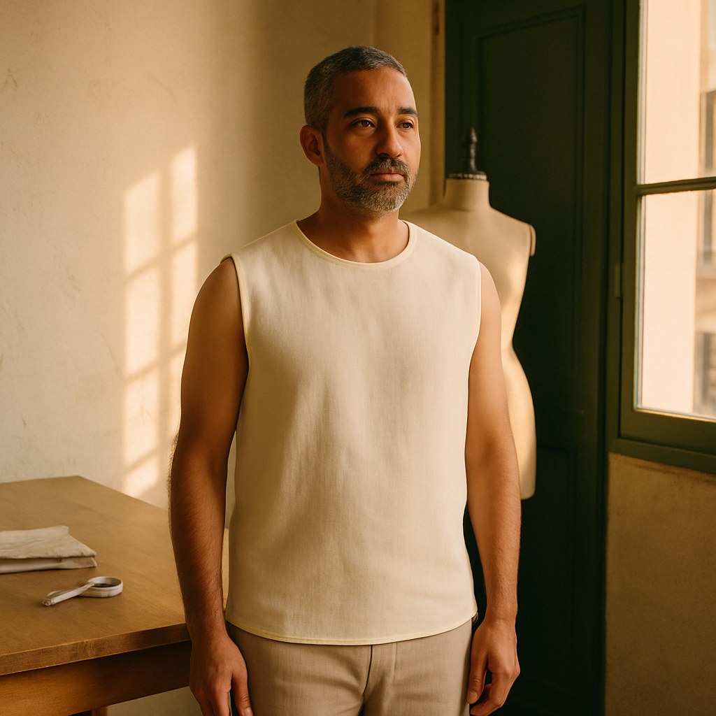 Chemise photographié dans l'atelier Verso Paris · atelier Verso · d'après produit · porté homme