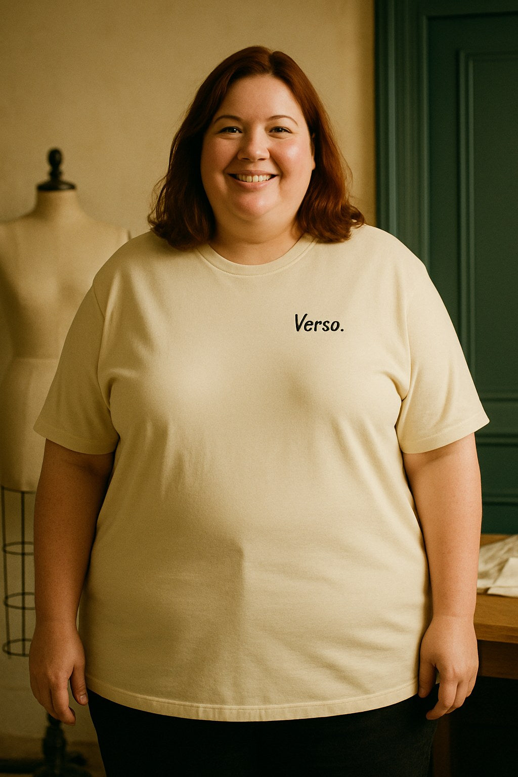 Classic Tee porté en grande taille, Verso Paris · mannequin grande taille