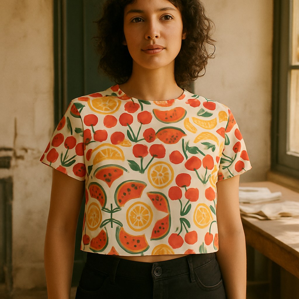 Crop Tee photographié dans l'atelier Verso Paris · atelier Verso · d'après produit · porté femme