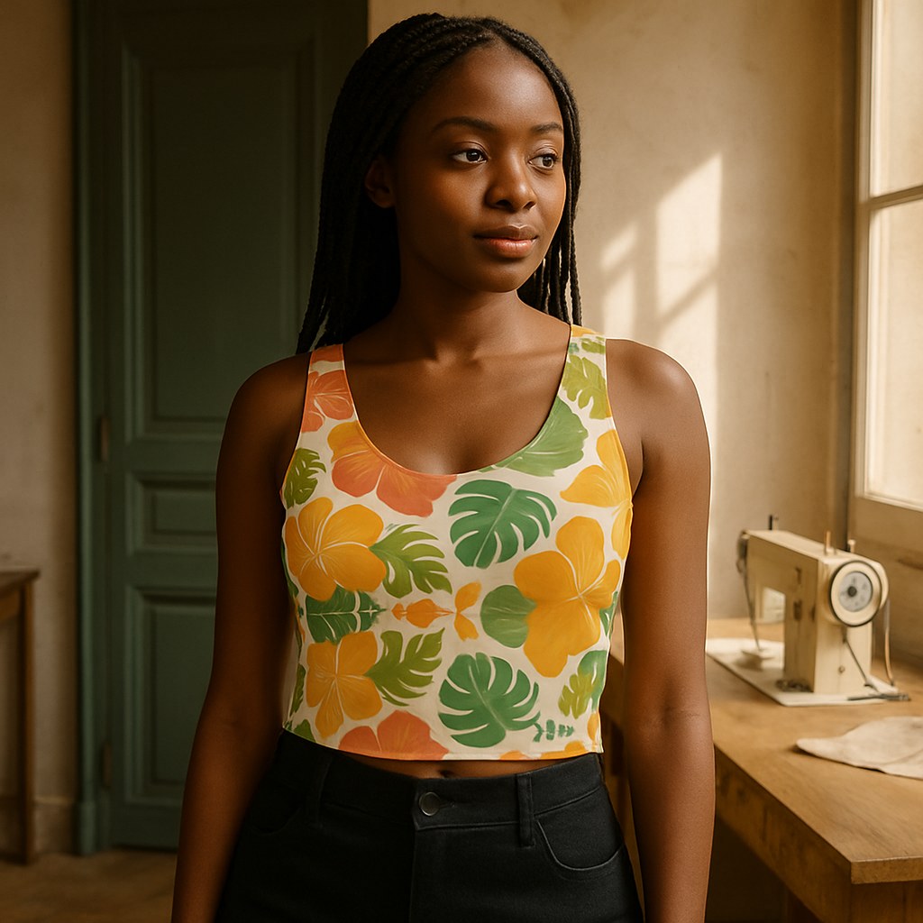 Crop Top Ajusté photographié dans l'atelier Verso Paris · atelier Verso · d'après produit · porté femme