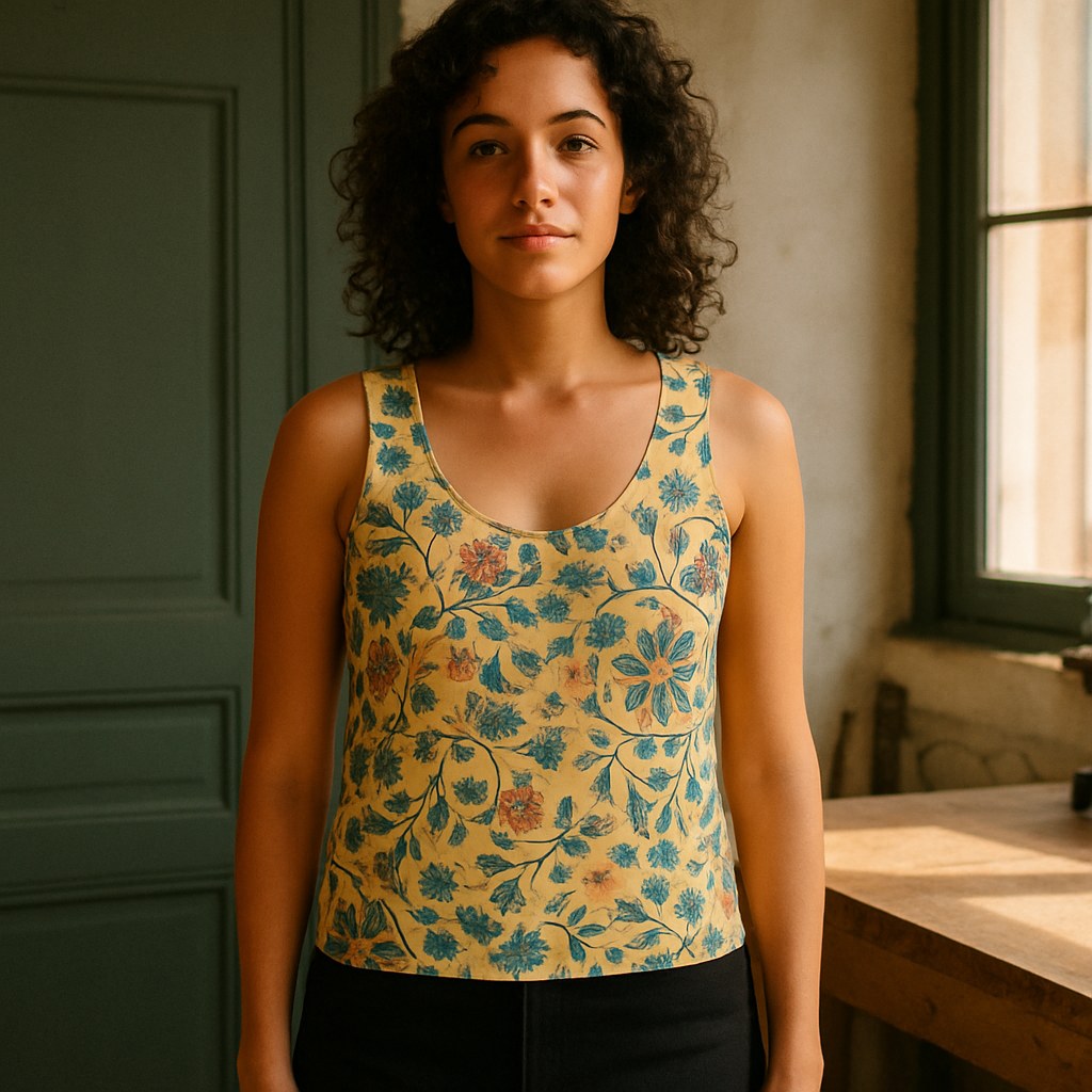 Débardeur Femme photographié dans l'atelier Verso Paris · atelier Verso · d'après produit · porté femme