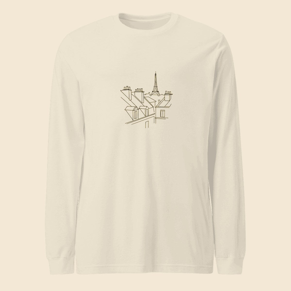 Long Sleeve Tee personnalisé avec une illustration créée par l’IA, Verso Paris · exemple illustration IA