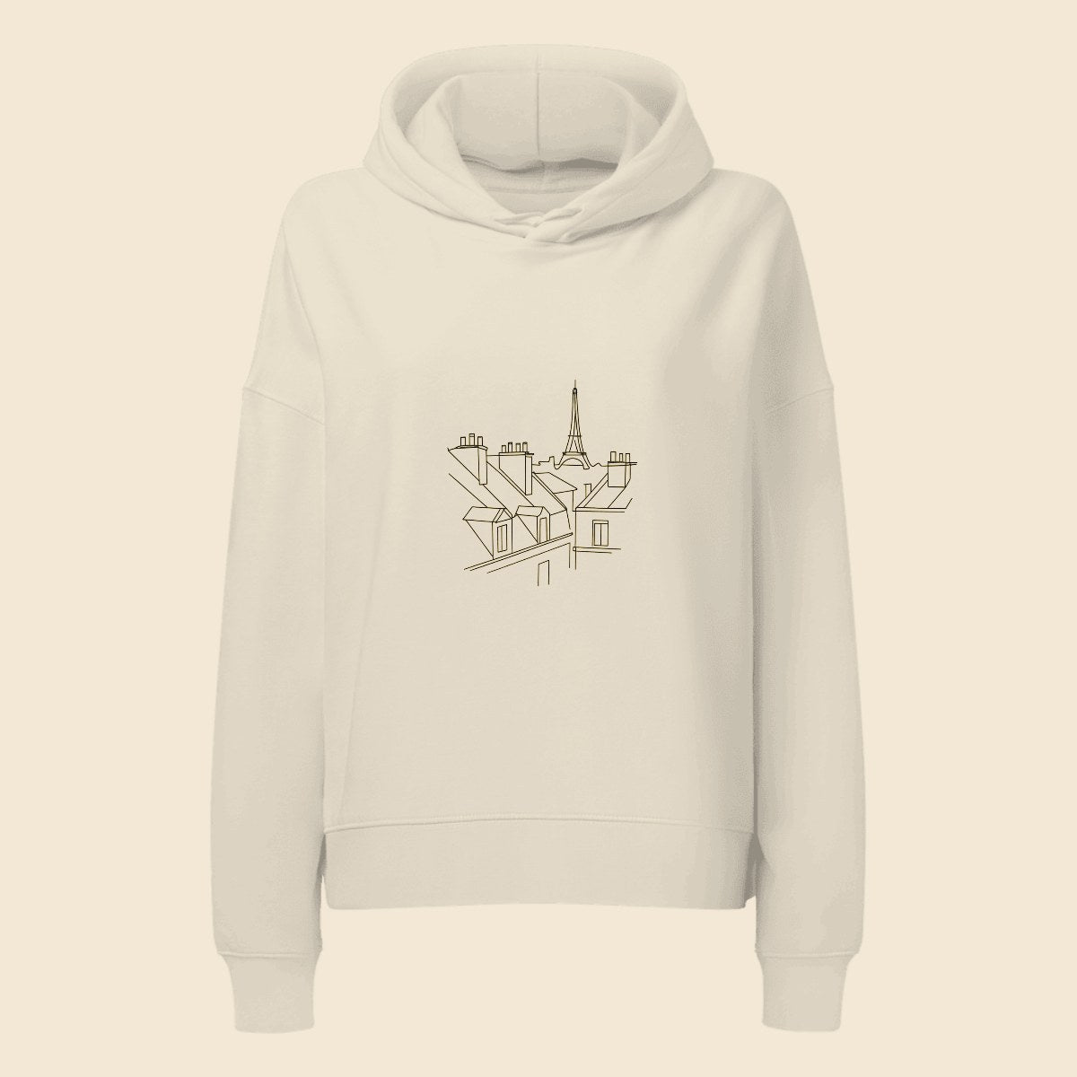 Hoodie Femme Nora personnalisé avec une illustration créée par l’IA, Verso Paris · exemple illustration IA