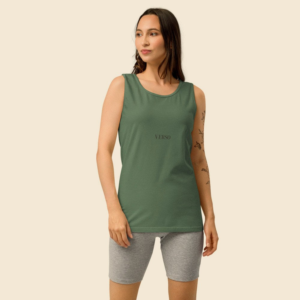 Débardeur Col Rond porté par une femme, Verso Paris · mannequin femme