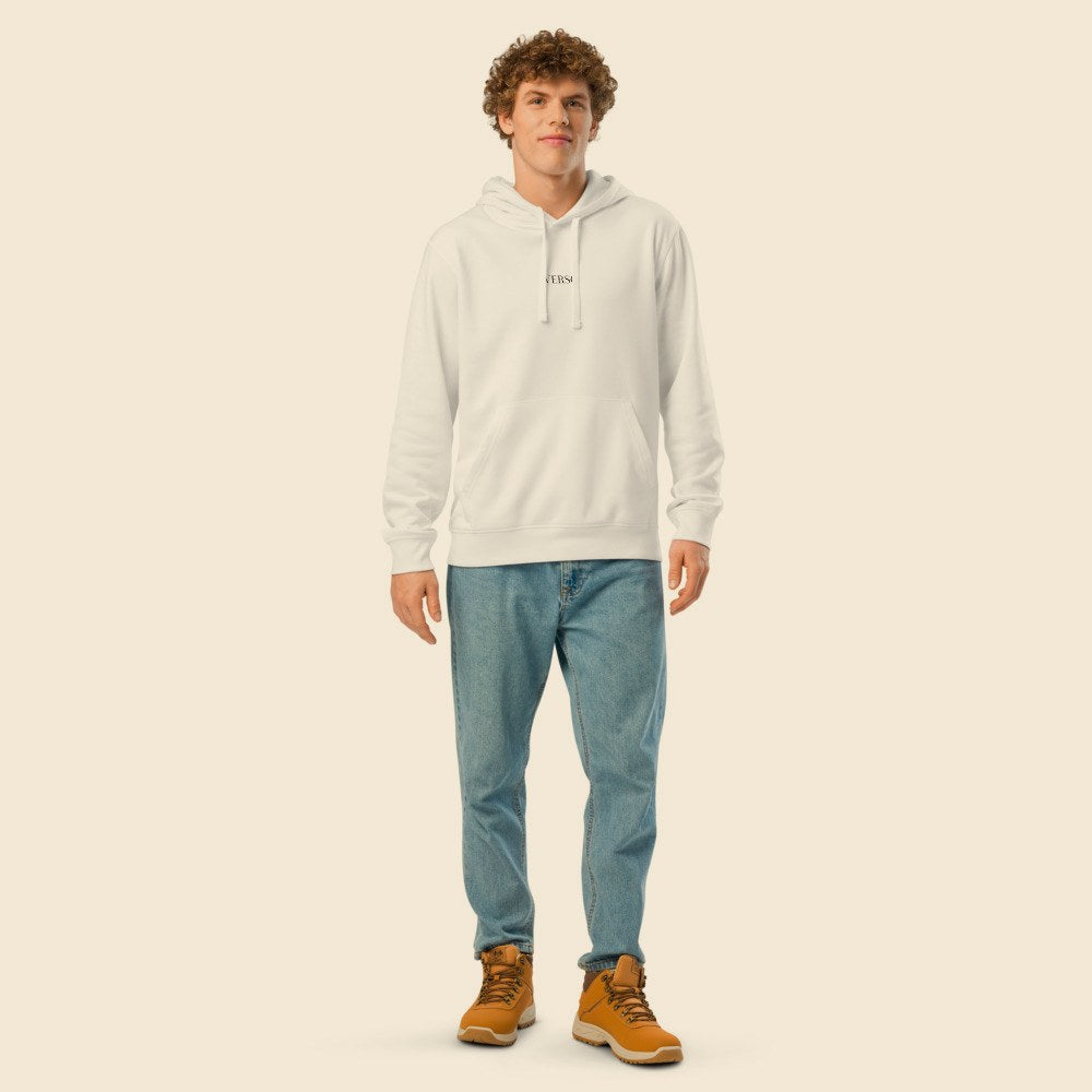 Hoodie Drummer 2.0 porté par un homme, Verso Paris · mannequin homme