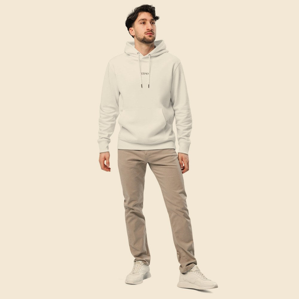 Hoodie Éco Cruiser 2.0 porté par un homme, Verso Paris · mannequin homme