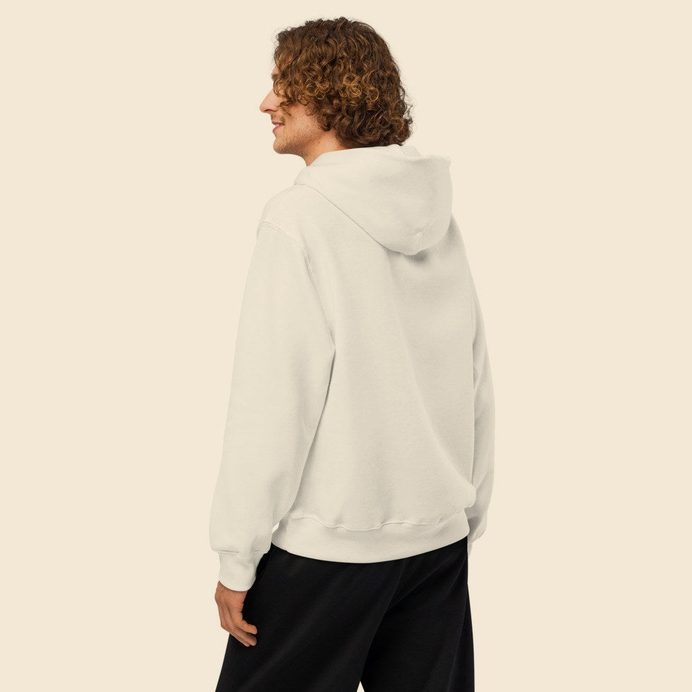 Hoodie Oversize Heavyweight porté par un homme, Verso Paris · mannequin homme · dos