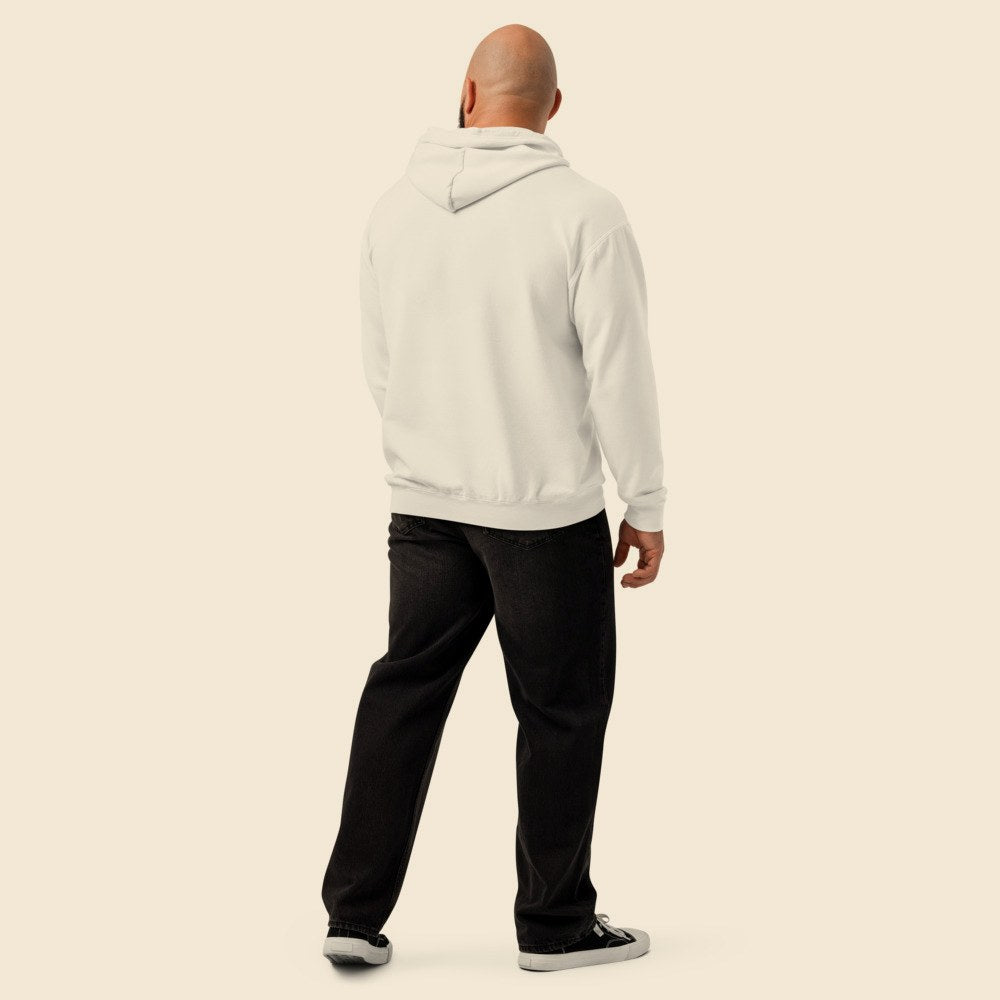 Sweatshirt À Capuche Unisex Garment-Dyed Lightweight Fleece Hooded Sweatshirt I Comfort Colors 1467 porté par un homme, Verso Paris · mannequin homme · dos