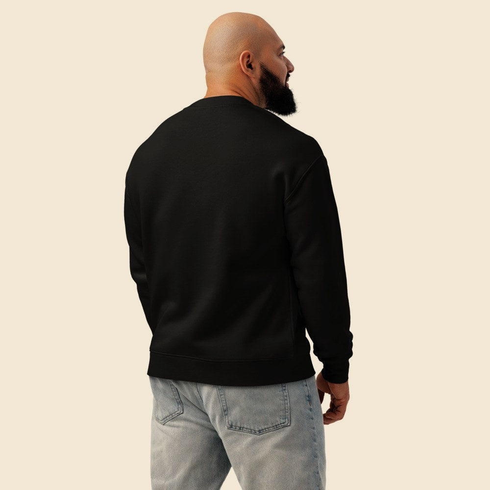 Sweatshirt Col Rond Détendu porté par un homme, Verso Paris · mannequin homme · dos