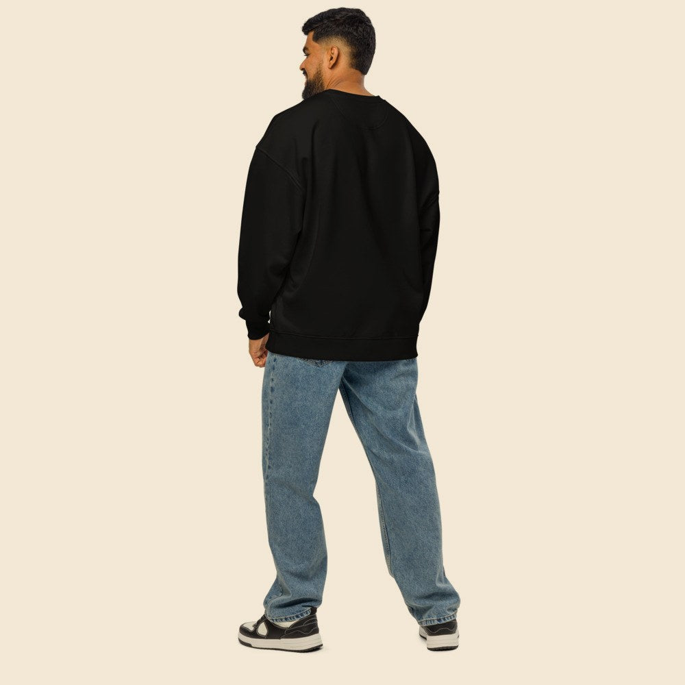 Sweatshirt Oversized porté par un homme, Verso Paris · mannequin homme · dos