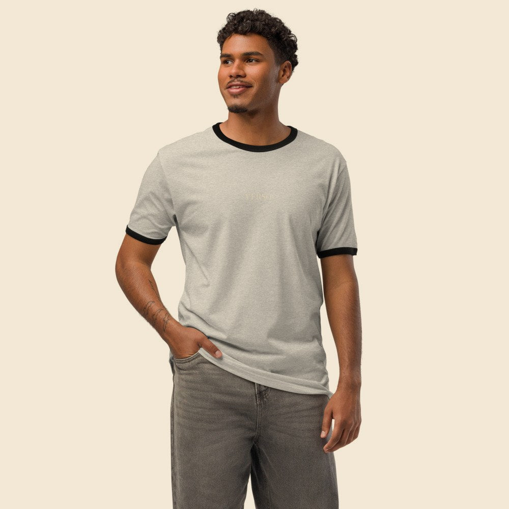 Tee Jersey Col Ringer porté par un homme, Verso Paris · mannequin homme