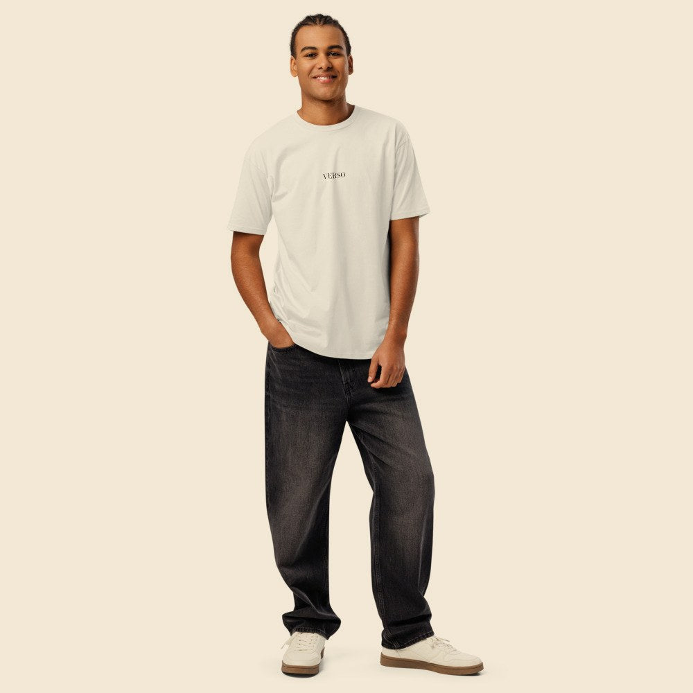 Tee Jersey Col Rond Cotton Heritage MC1082 porté par un homme, Verso Paris · mannequin homme