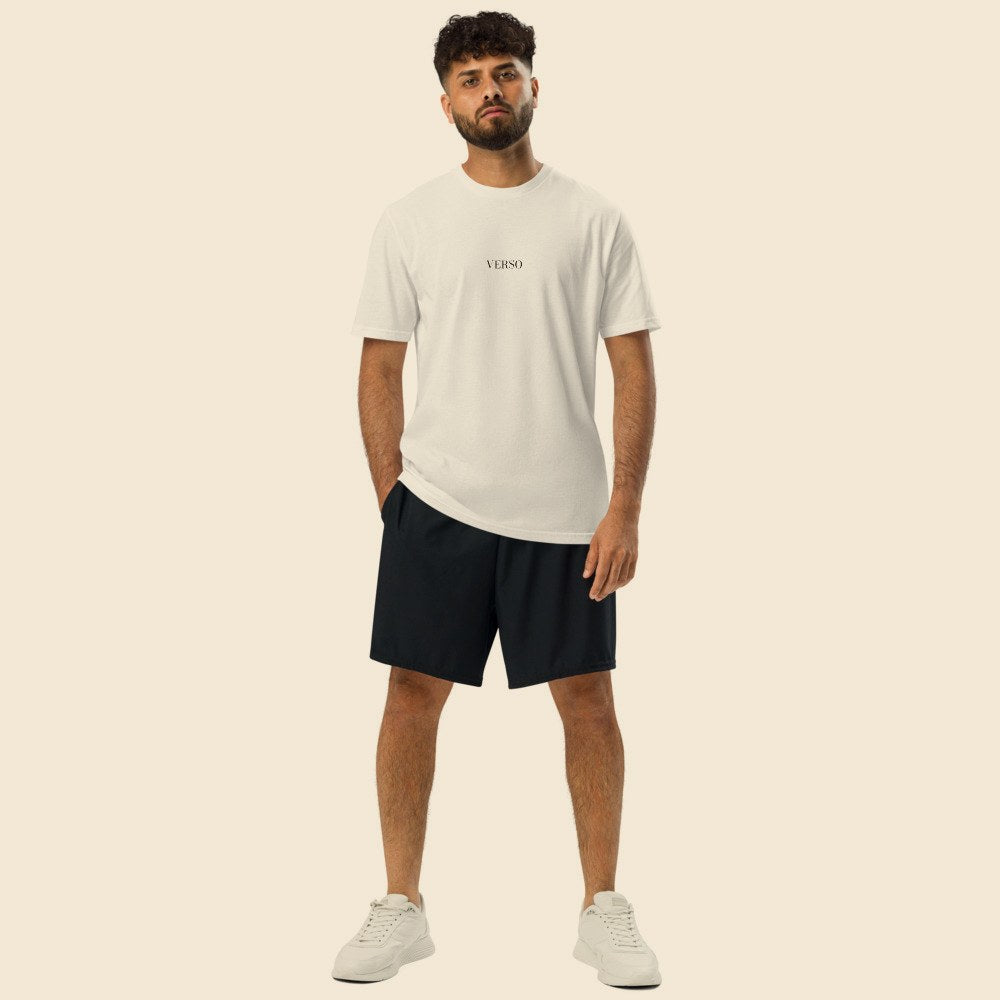 Tee Jersey Col V 1383264 porté par un homme, Verso Paris · mannequin homme