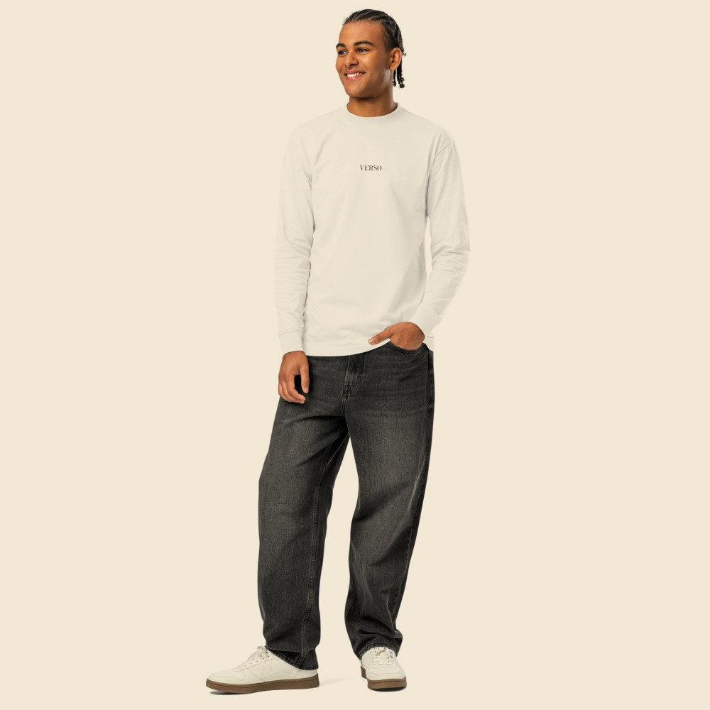 Tee Manches Longues Lourd porté par un homme, Verso Paris · mannequin homme