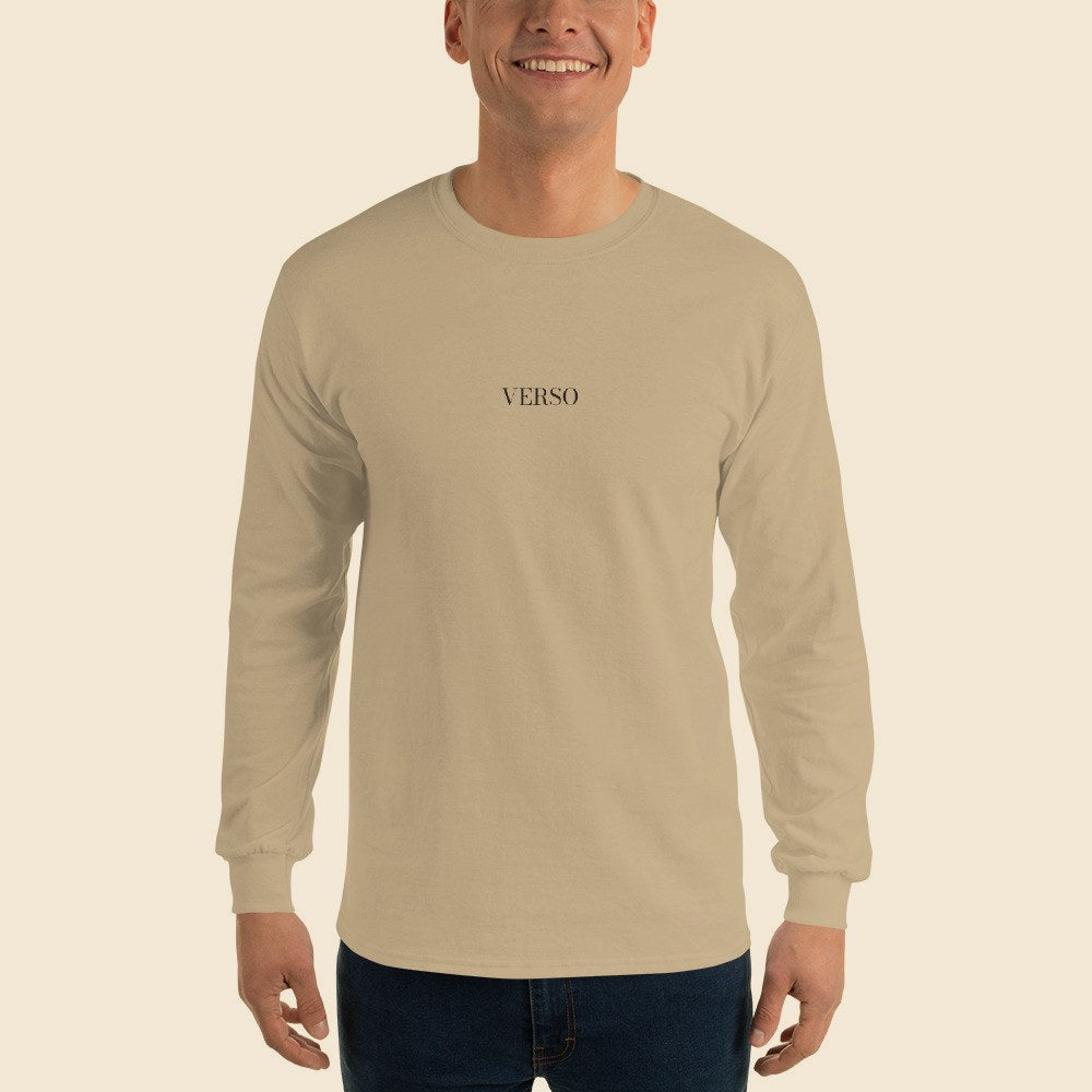 Tee Manches Longues porté par un homme, Verso Paris · mannequin homme