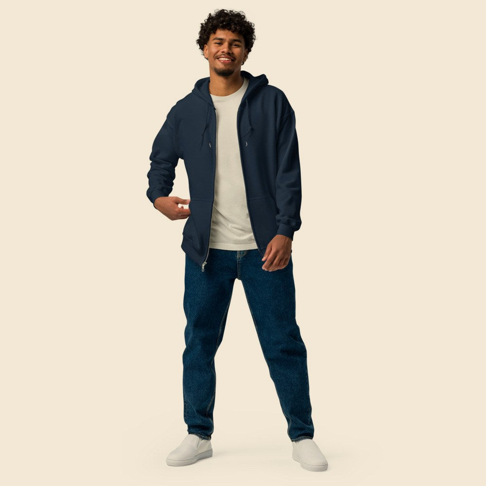 Hoodie Zippé porté par un homme, Verso Paris · mannequin homme