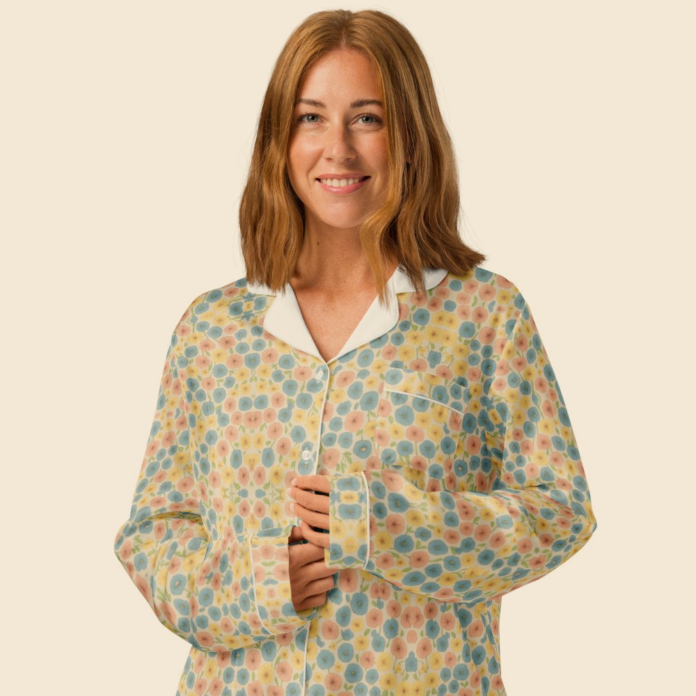 Haut de Pyjama Manches Longues porté, Verso Paris · mannequin femme
