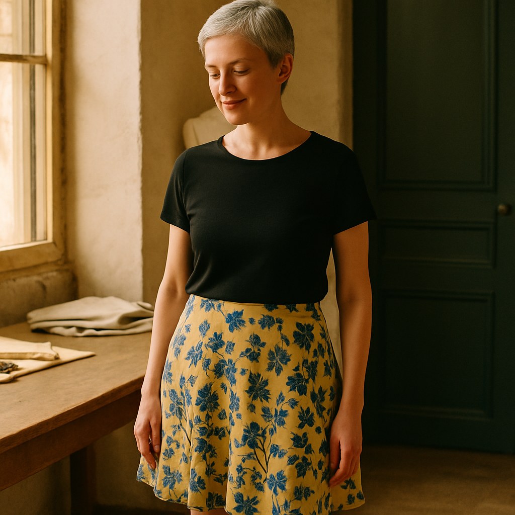 Jupe Patineuse photographié dans l'atelier Verso Paris · atelier Verso · d'après produit · porté femme