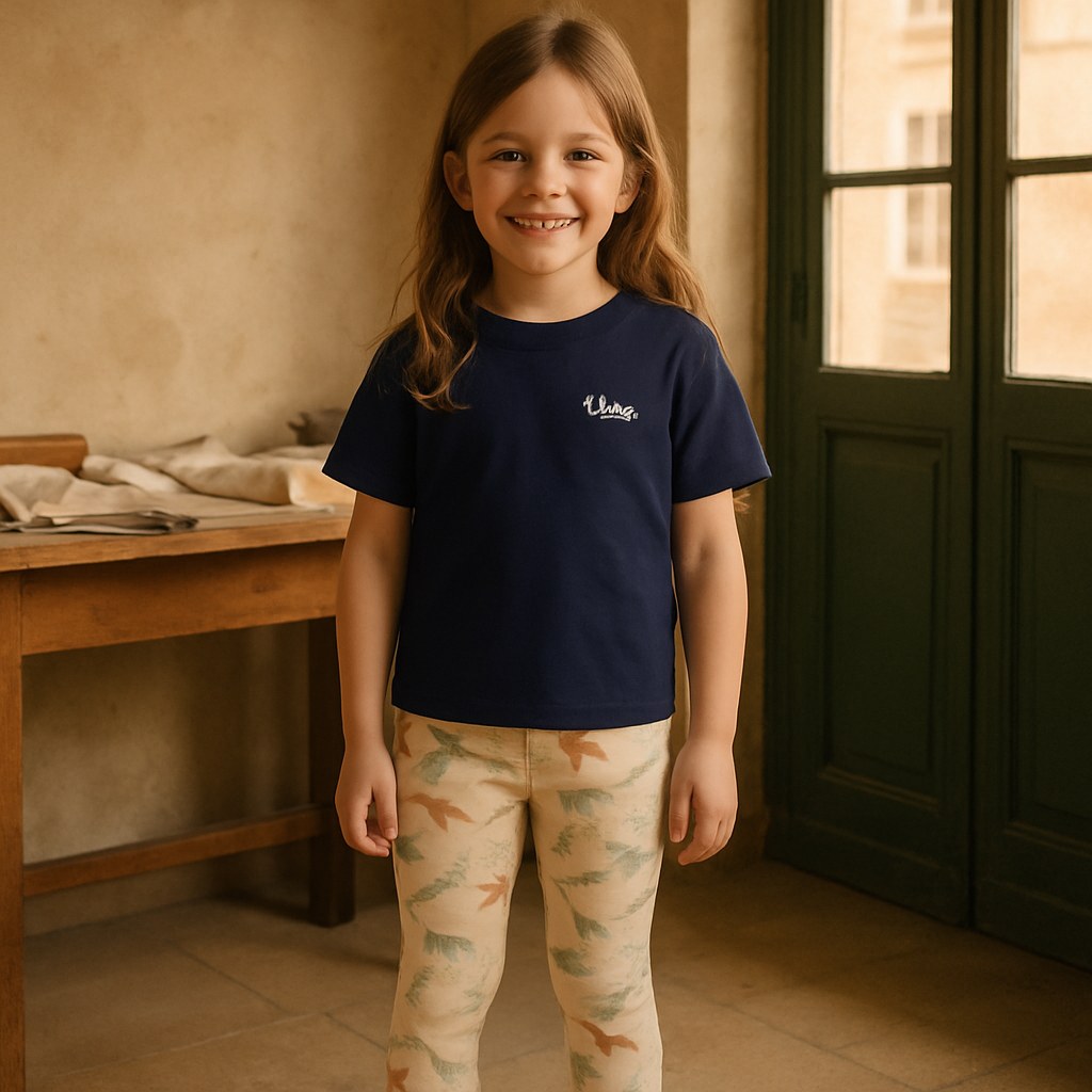 Leggings Enfant photographié dans l'atelier Verso Paris · atelier Verso · d'après produit · porté enfant