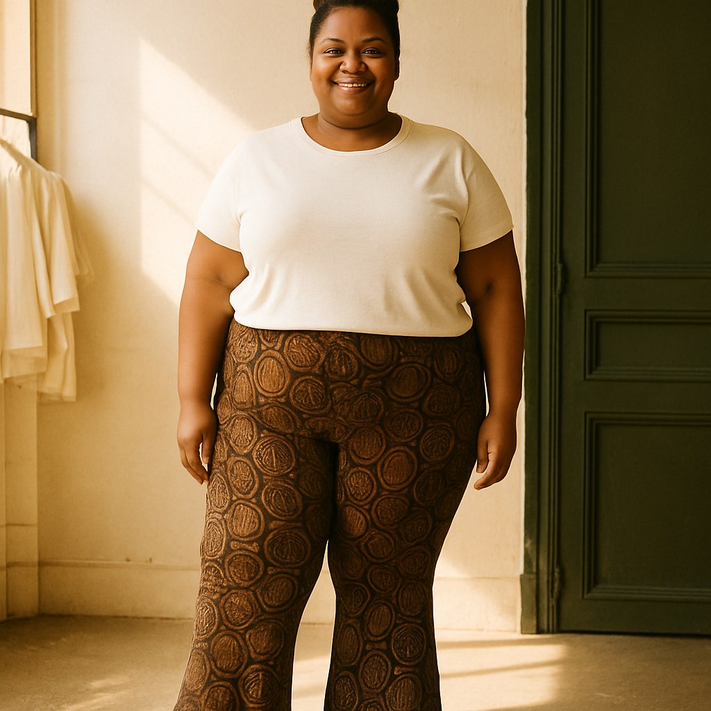 Leggings Évasés porté en grande taille, Verso Paris · mannequin grande taille femme