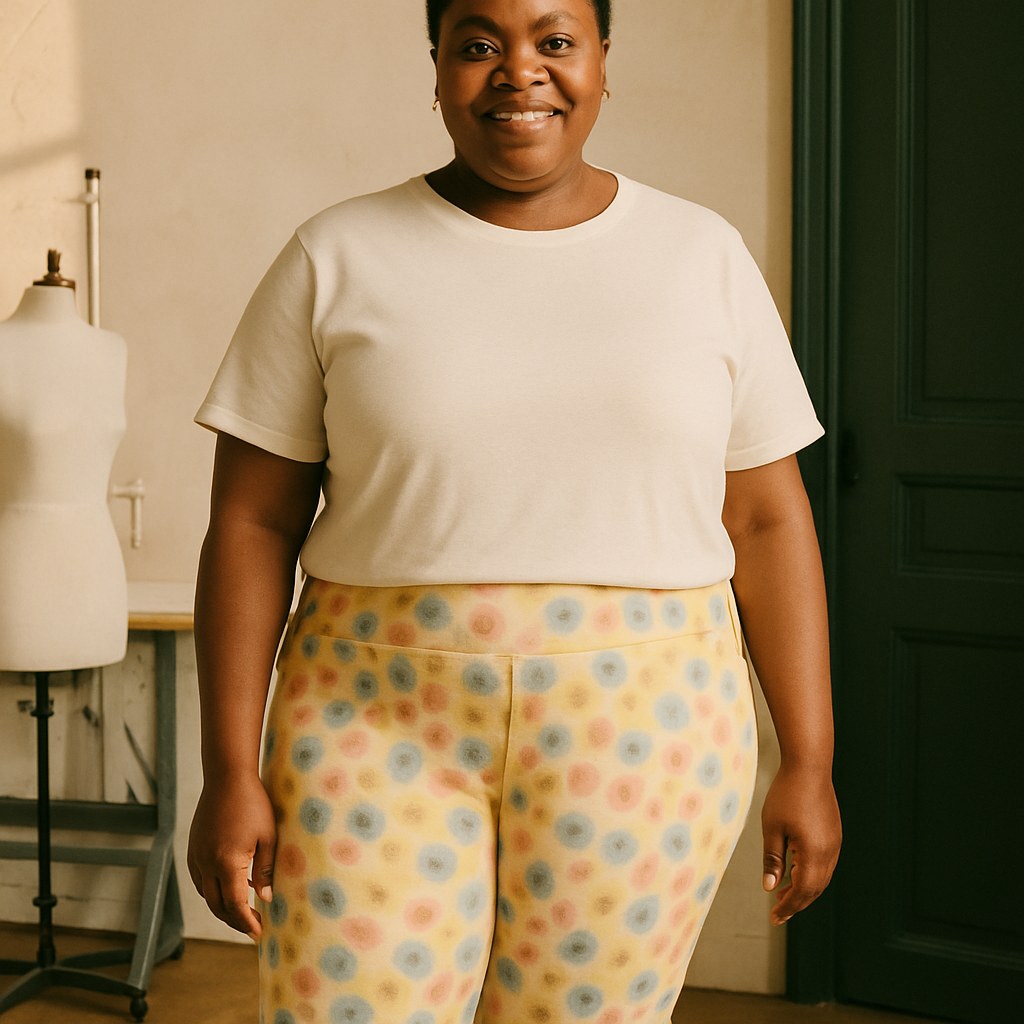 Leggings Femme porté en grande taille, Verso Paris · mannequin grande taille femme