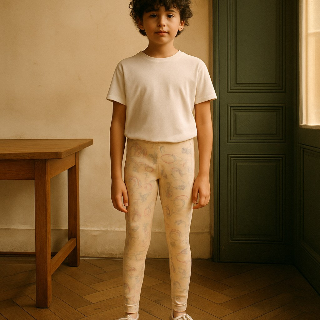 Leggings Junior photographié dans l'atelier Verso Paris · atelier Verso · d'après produit · porté enfant
