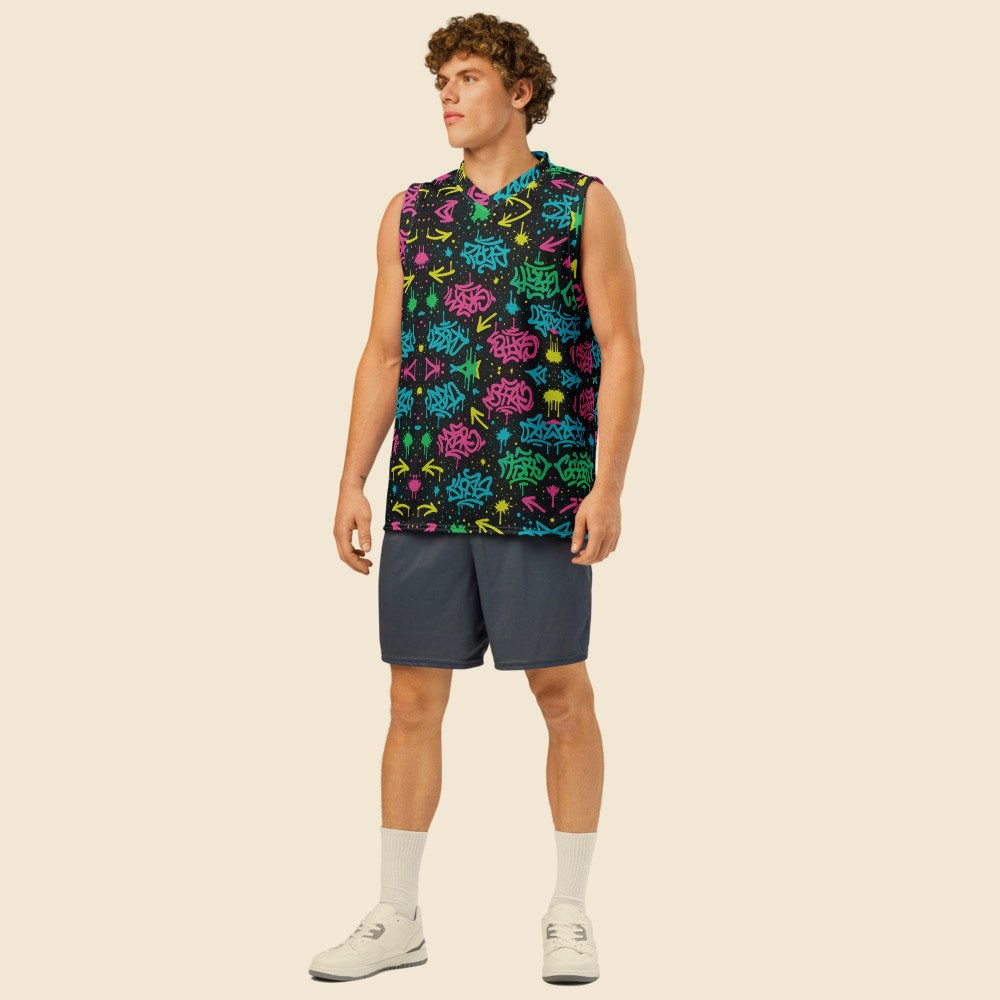 Maillot de Basket Premium porté, Verso Paris · mannequin homme