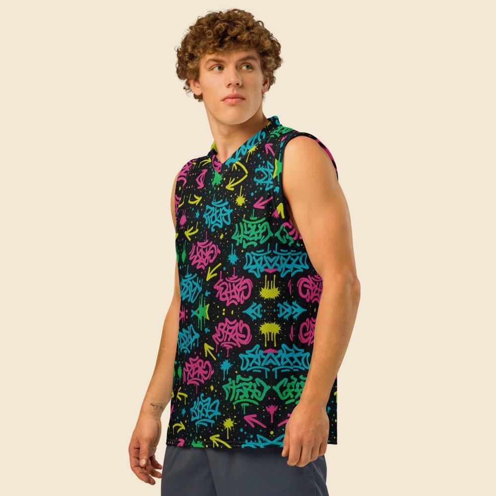 Maillot de Basket Premium porté, Verso Paris · mannequin homme