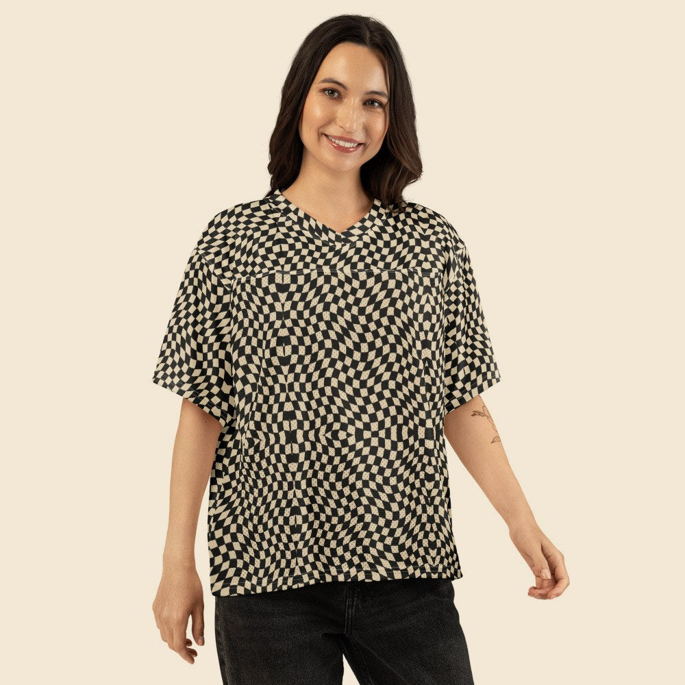 Maillot de Foot Boxy porté, Verso Paris · mannequin femme