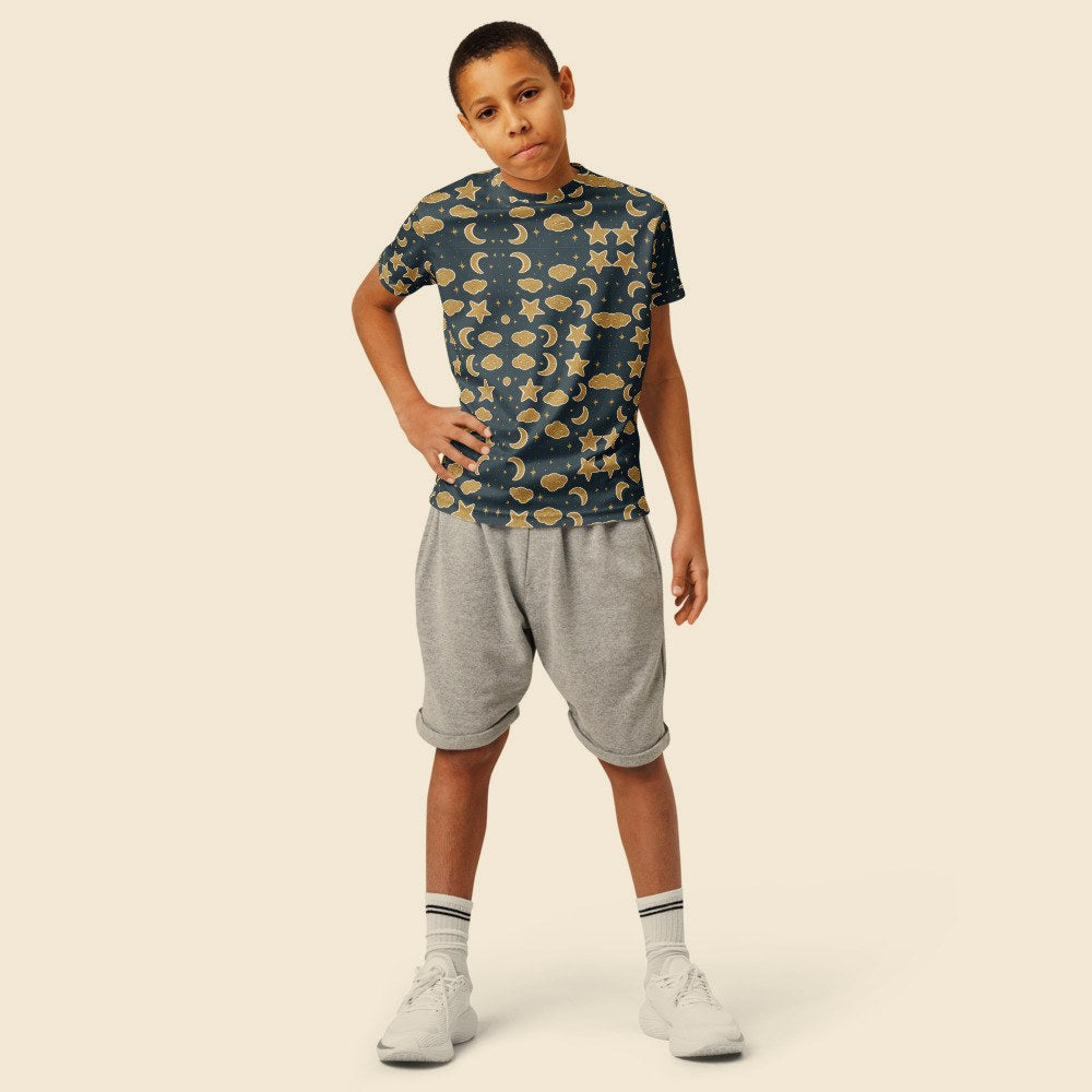 Maillot de Sport Enfant porté, Verso Paris · mannequin garçon