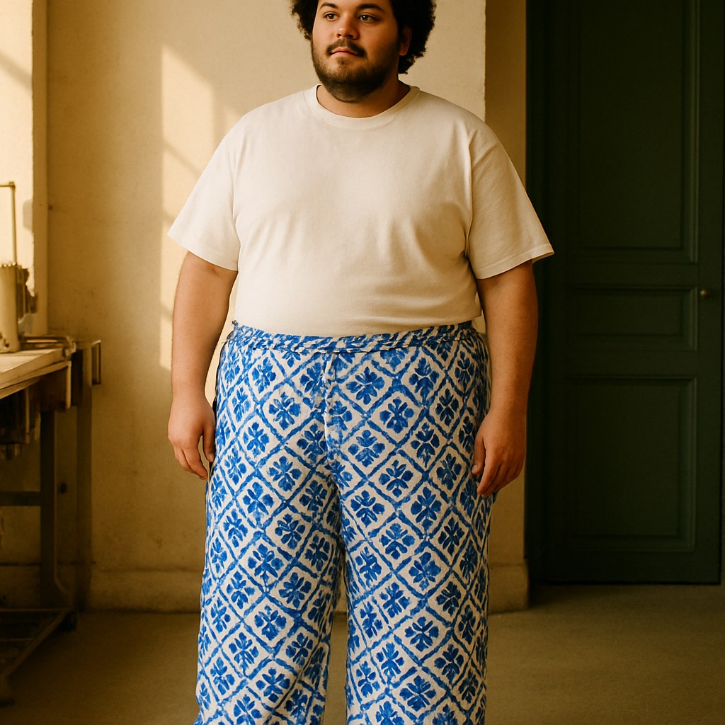 Pantalon Large porté en grande taille, Verso Paris · mannequin grande taille