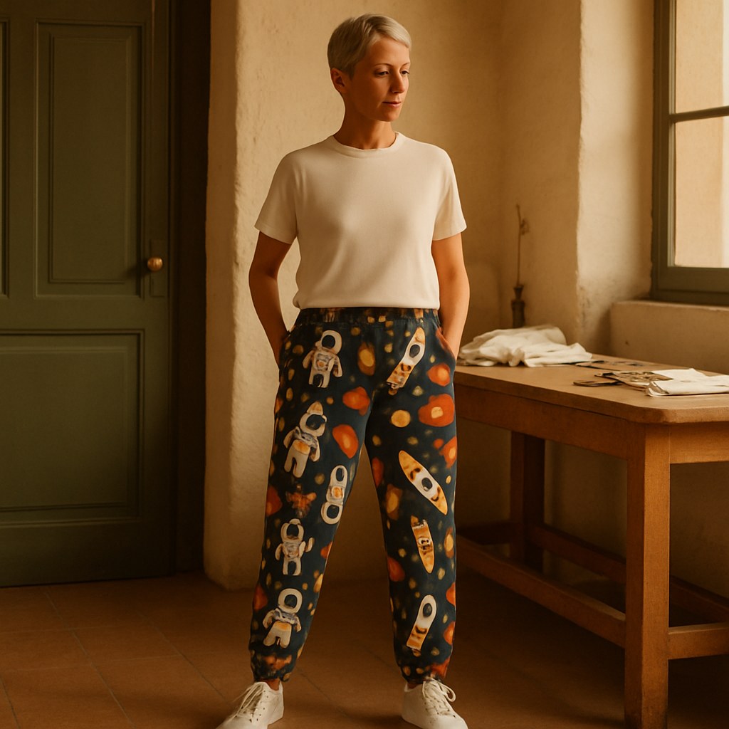 Pantalon de Survêtement photographié dans l'atelier Verso Paris · atelier Verso · d'après produit · porté femme
