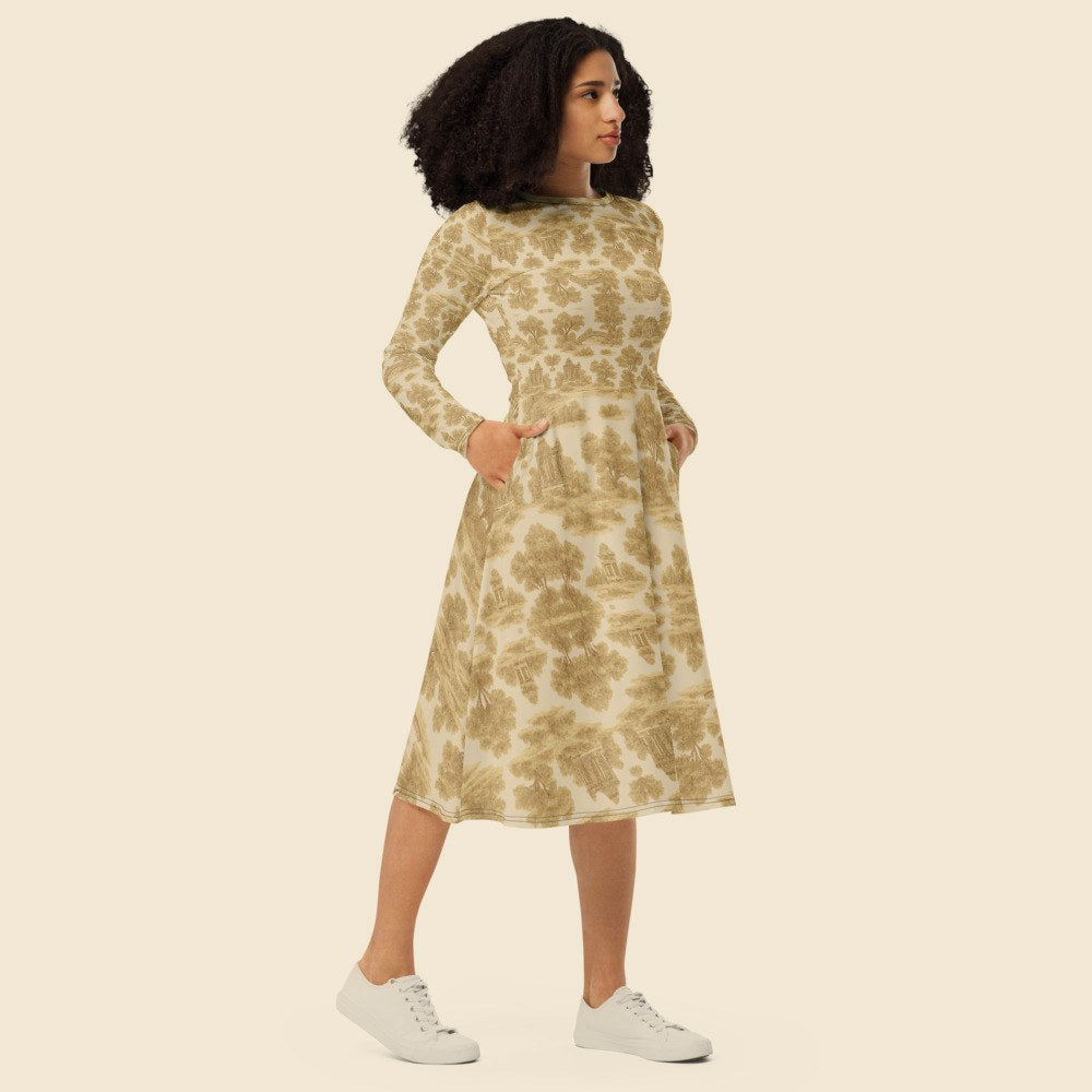 Robe Midi Manches Longues porté, Verso Paris · mannequin femme