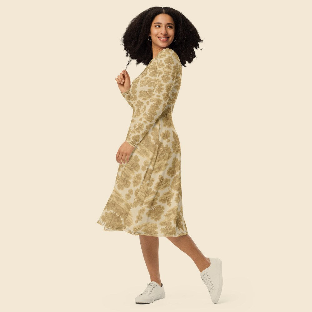 Robe Midi Manches Longues porté, Verso Paris · mannequin femme