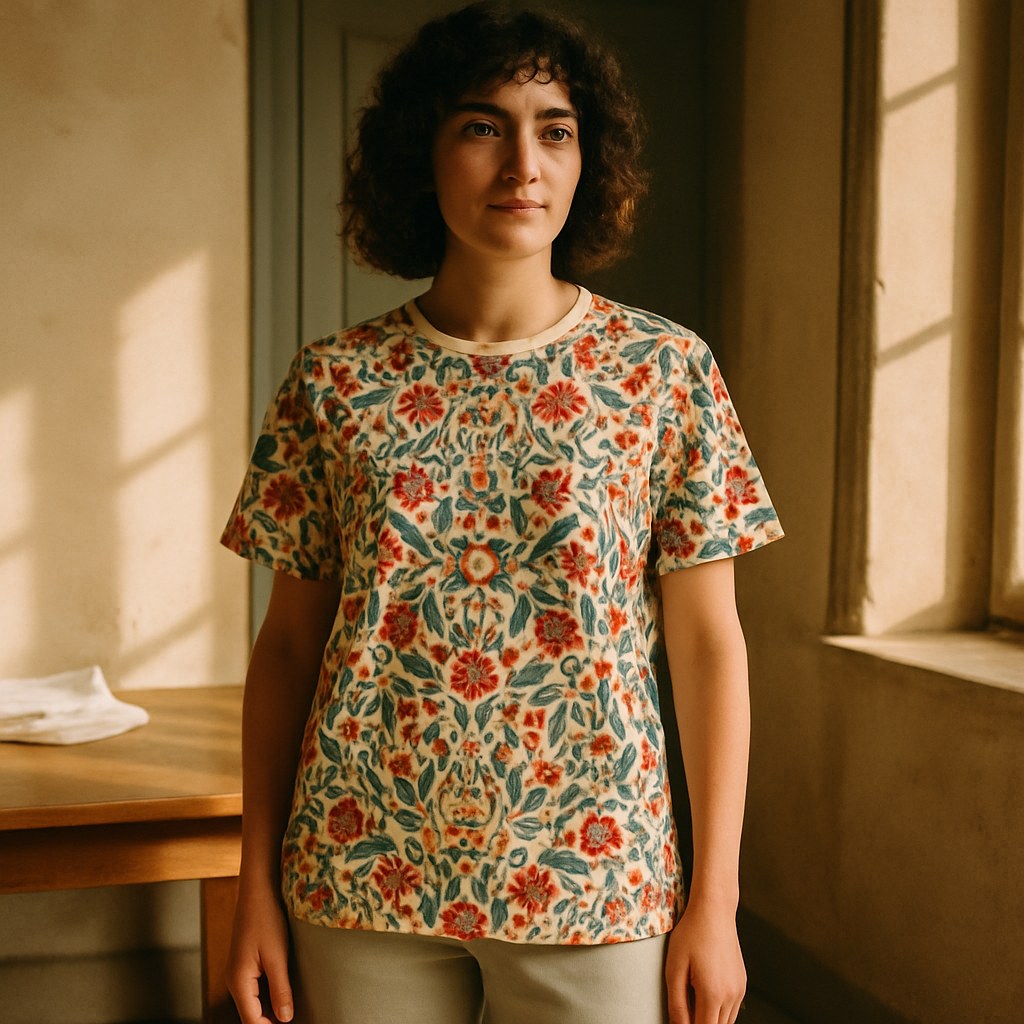 Robe T-shirt photographié dans l'atelier Verso Paris · atelier Verso · d'après produit · porté femme