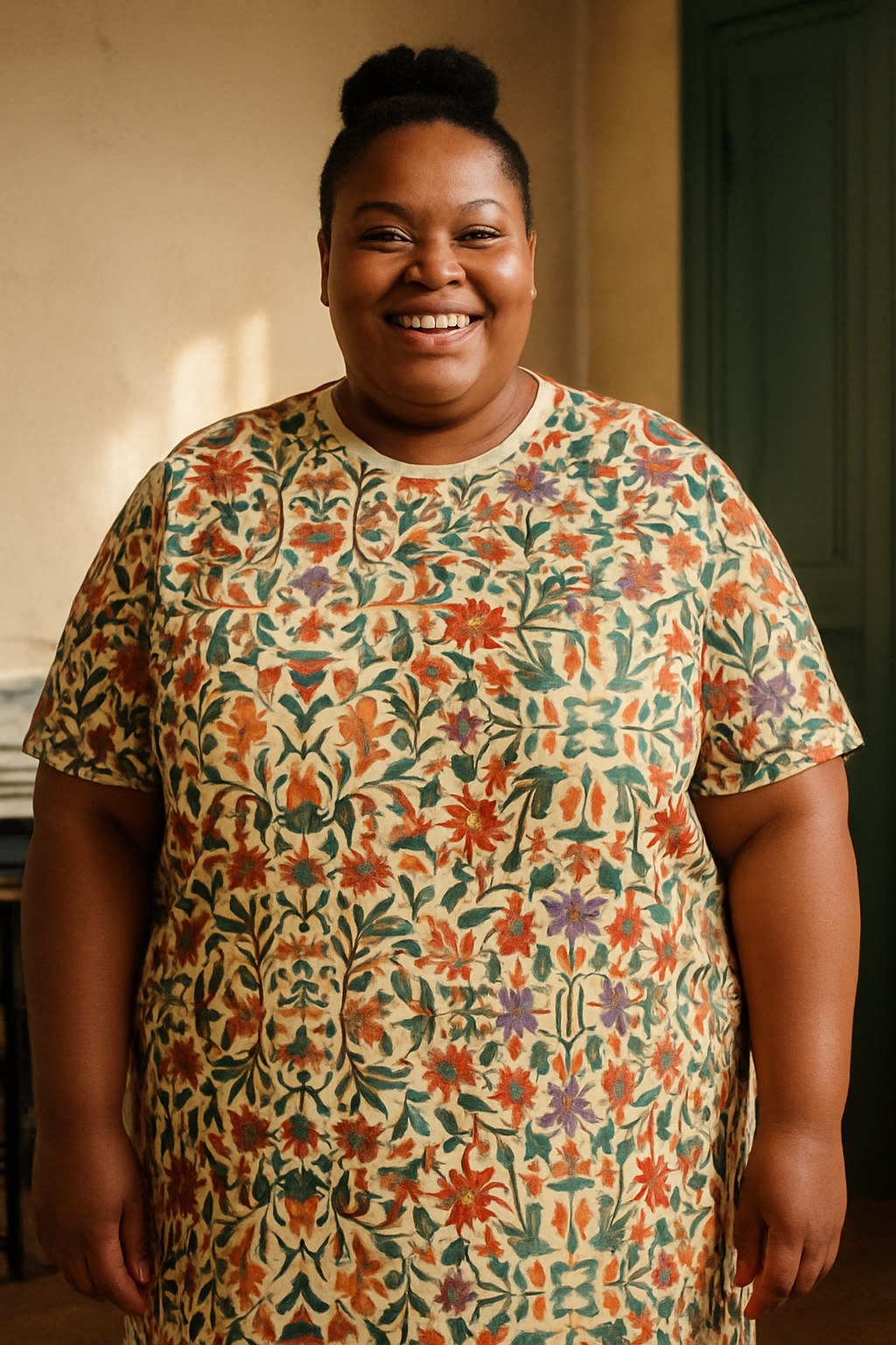 Robe T-shirt porté en grande taille, Verso Paris · mannequin grande taille femme