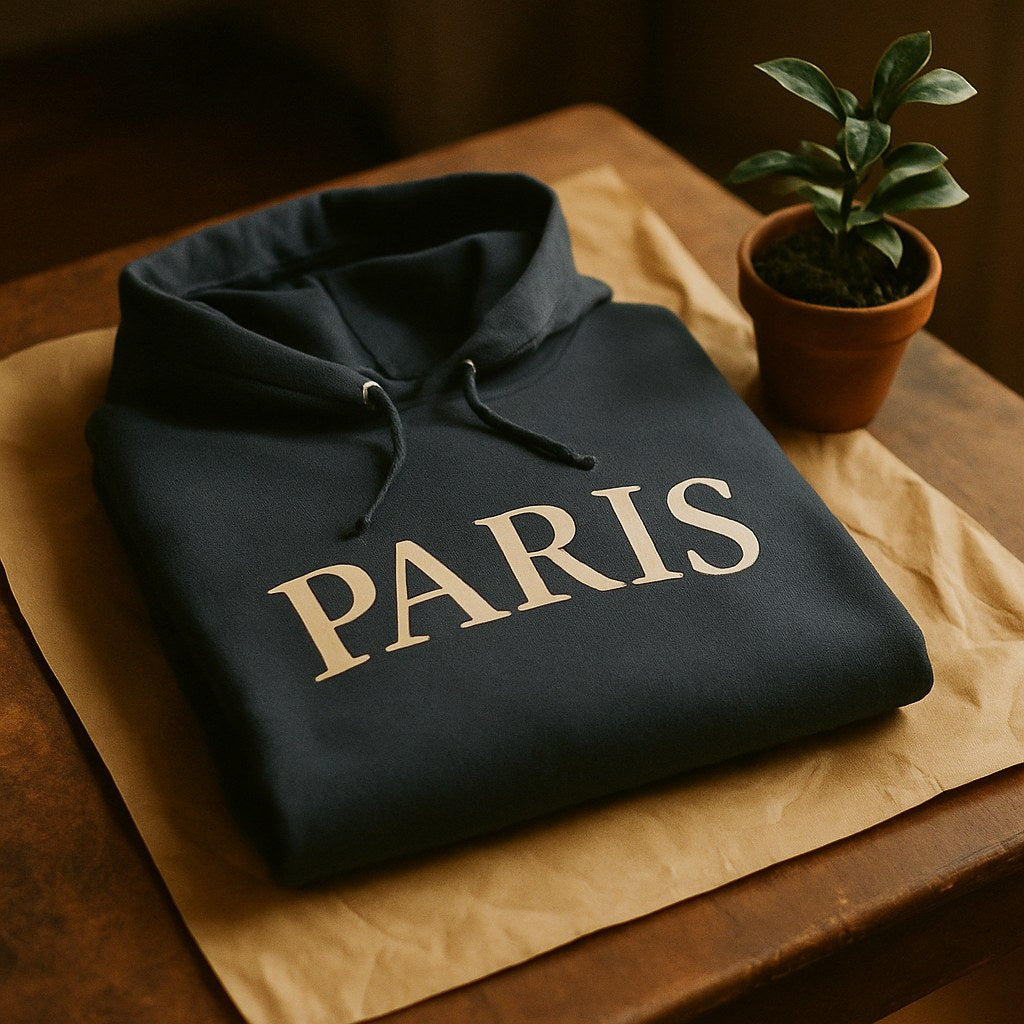 Hoodie Basique photographié dans l'atelier Verso Paris · atelier Verso
