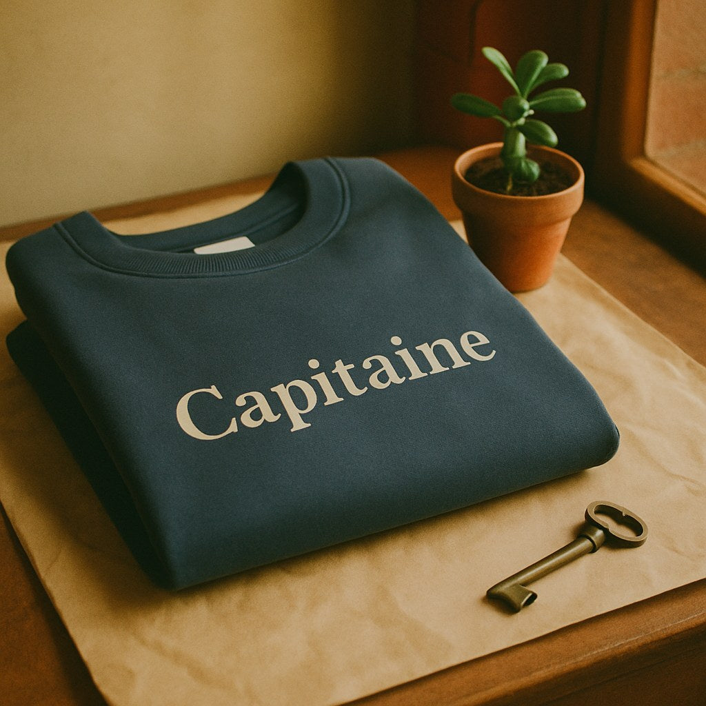 Sweatshirt Col Rond S149 photographié dans l'atelier Verso Paris · atelier Verso · porté aucun