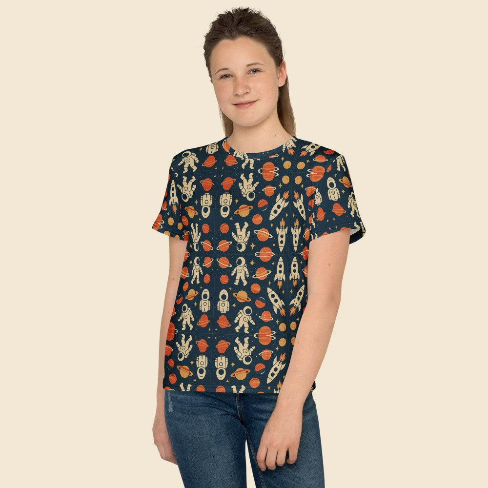 Tee Col Rond Junior porté, Verso Paris · mannequin fille
