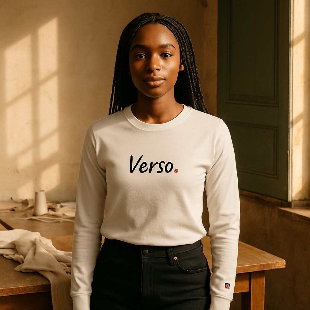 Tee Jersey Manches Longues photographié dans l'atelier Verso Paris · atelier Verso · d'après produit · porté femme