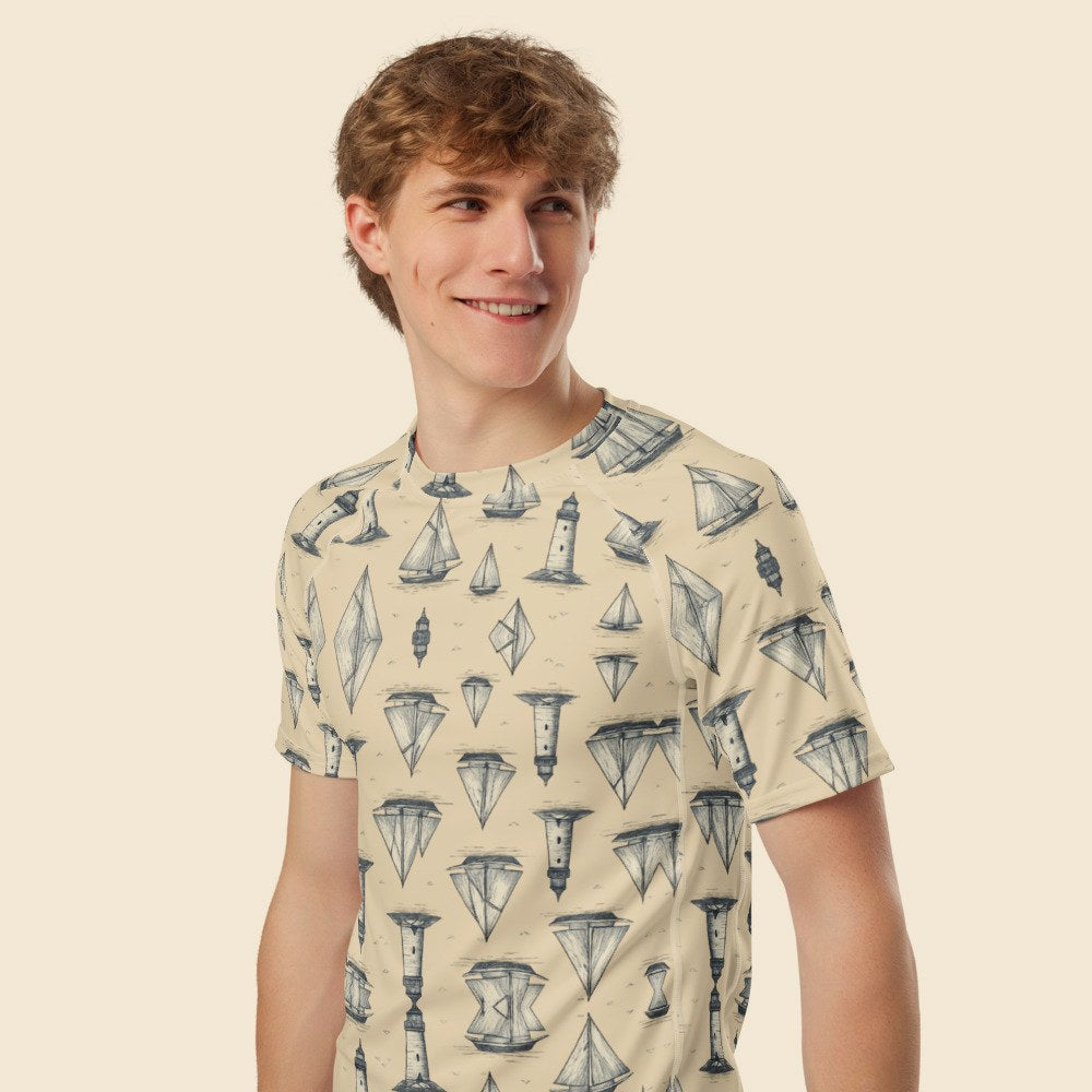 Top de Surf Manches Courtes porté, Verso Paris · mannequin homme