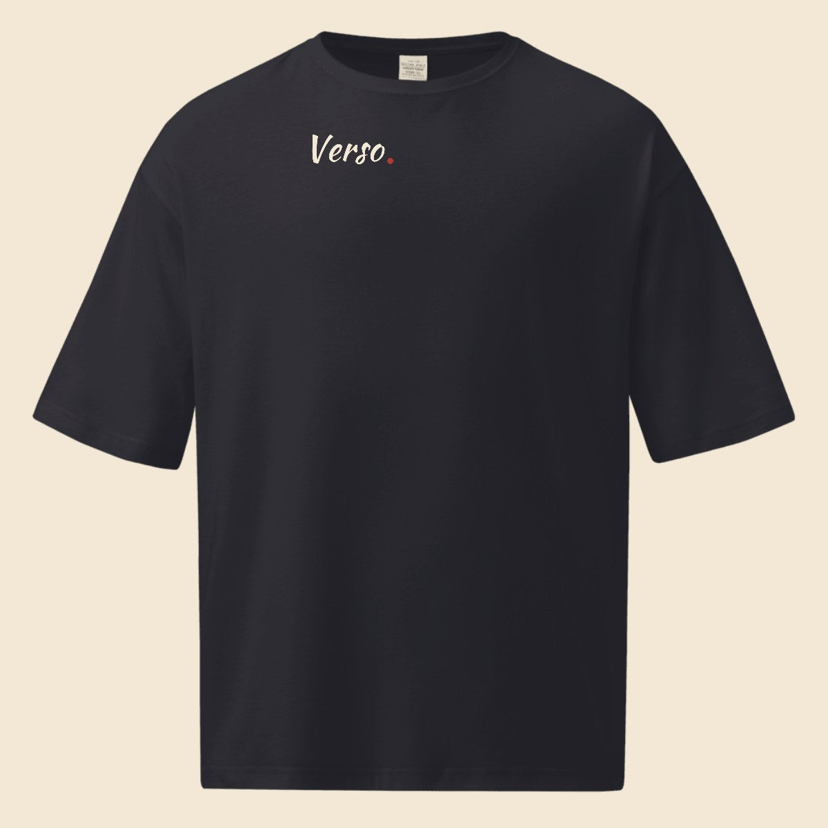Tee Oversized personnalisable, coloris Marine, Verso Paris · exemple Marine · logo Verso