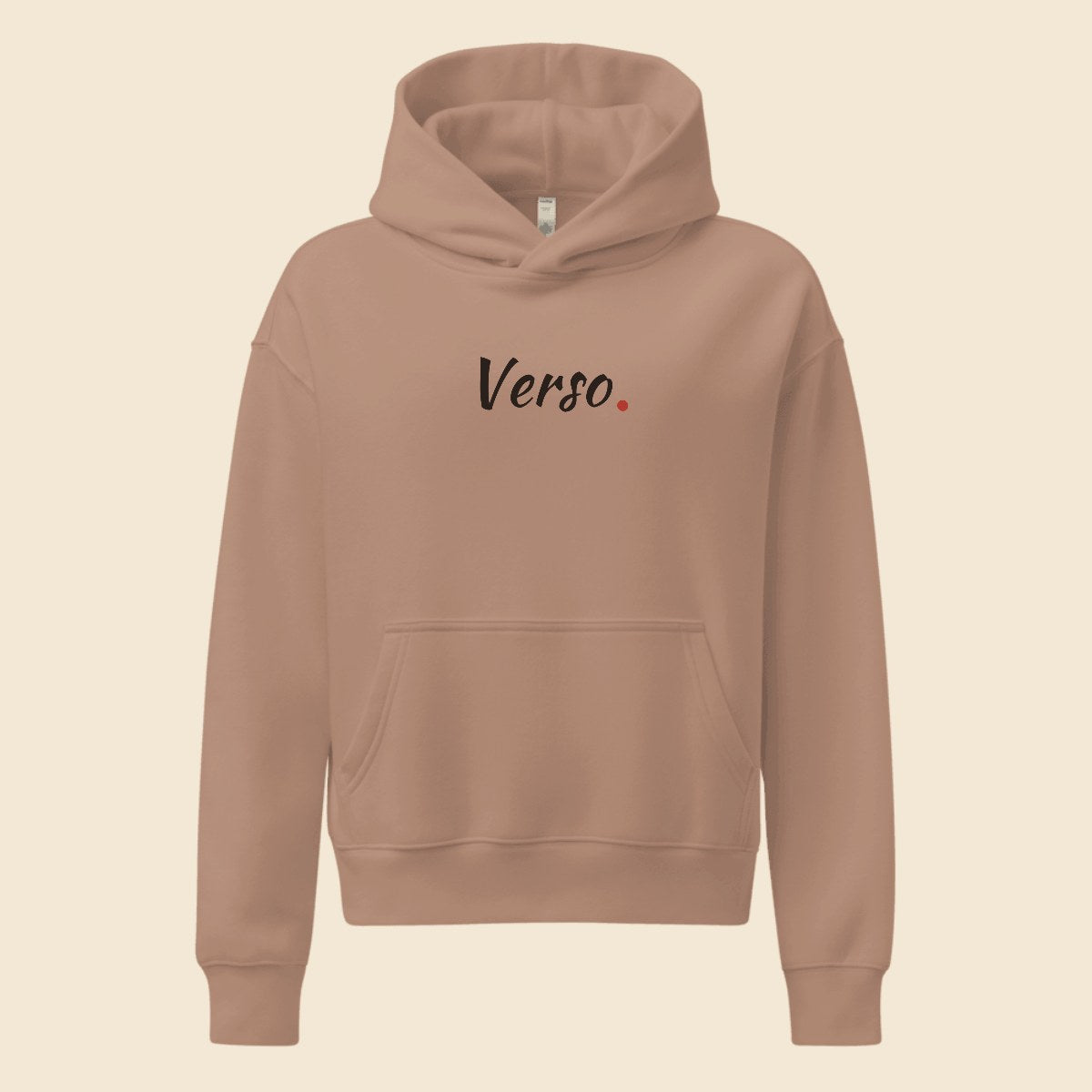 hoodie-femme-detente-studio · exemple Rose brume · logo Verso