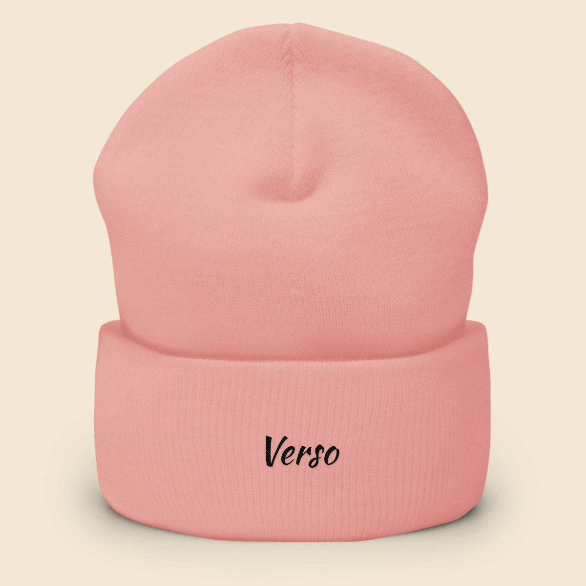 Bonnet personnalisable, coloris Rose layette, Verso Paris · exemple Rose layette · logo Verso