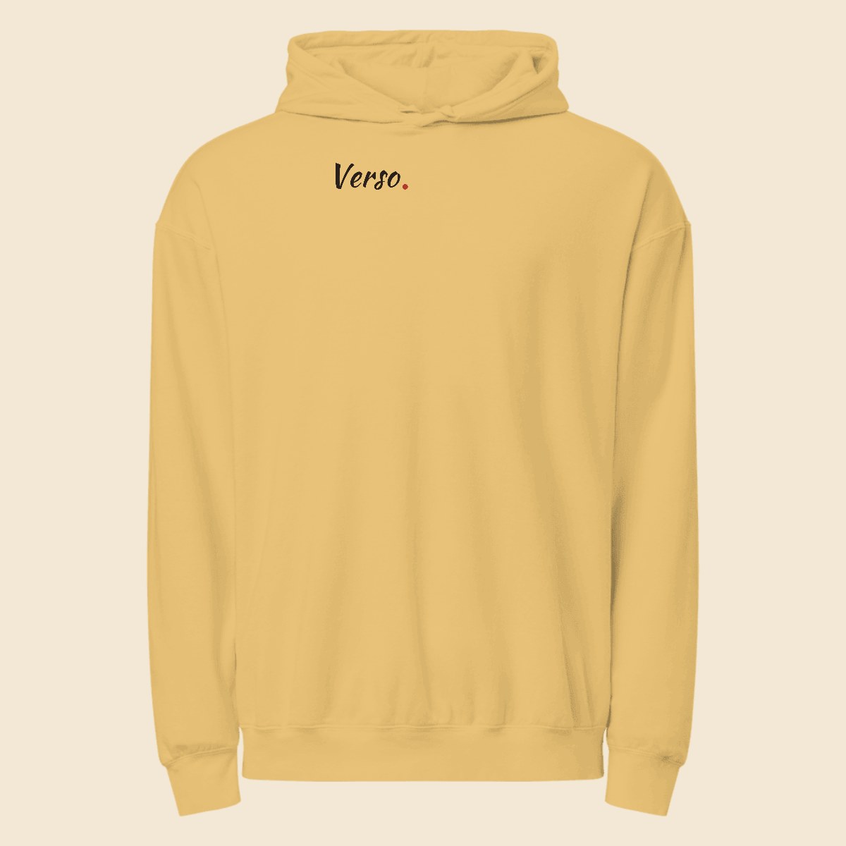 sweatshirt-a-capuche-unisex-garment-dyed-lightwe-studio · exemple Beurre · logo Verso